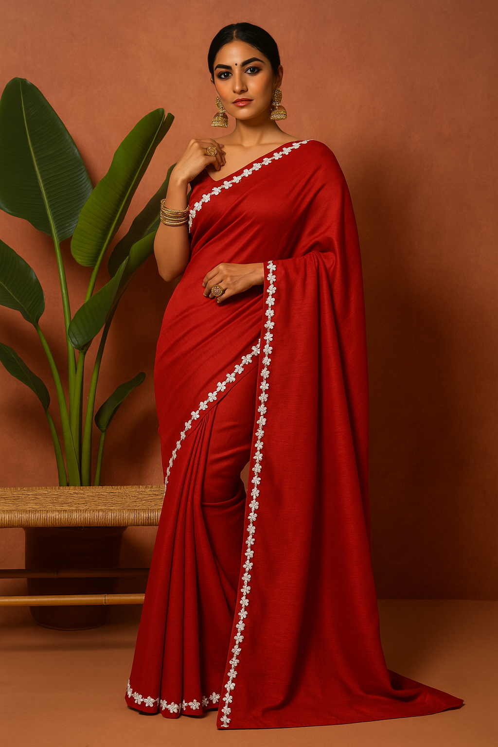 Nayan Tara Lace Border CK Khadi Saree with Blouse Piece